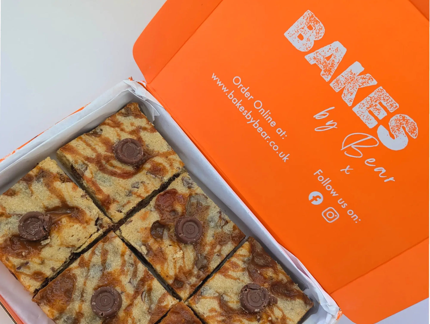 Rolo Blondies in Bakes by Bear Orange Box